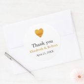 Modern Chic Gold Foil Heart Weddenschap Hartelijk Ronde Sticker (Envelop)