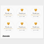 Modern Chic Gold Foil Heart Weddenschap Hartelijk Ronde Sticker (Vel)