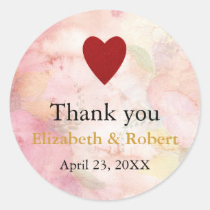 Modern Chic Gold Foil Heart Weddenschap Hartelijk  Ronde Sticker