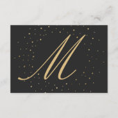 Modern Chic Gold Gespikkeld op Zwarte Gift Registr Informatiekaartje (Achterkant)