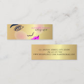 Modern Chic Gold, Girl Face, Makeup kunstenaar Mini Visitekaartje (Voorkant / Achterkant)