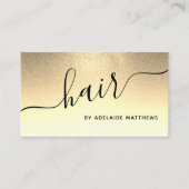 Modern Chic Gold Glitter Hair Salon Haarstylist Visitekaartje (Voorkant)
