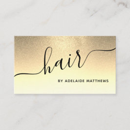 Modern Chic Gold Glitter Hair Salon Haarstylist Visitekaartje
