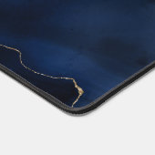 Modern Chic Gold Glitter Navy Blue Agate Monogram Bureaumat (Hoek)