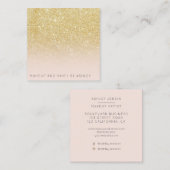 Modern chic gold glitter ombre make-professioneel vierkante visitekaartje (Voorkant / Achterkant)