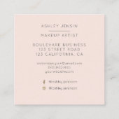 Modern chic gold glitter ombre make-professioneel vierkante visitekaartje (Achterkant)