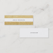 Modern Chic Gold Glitter White Stripe Generic Mini Visitekaartje (Voorkant / Achterkant)