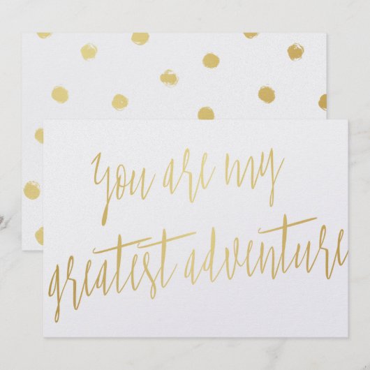 Modern Chic Gold "Je bent mijn grootste avontuur" (Voorkant / Achterkant)