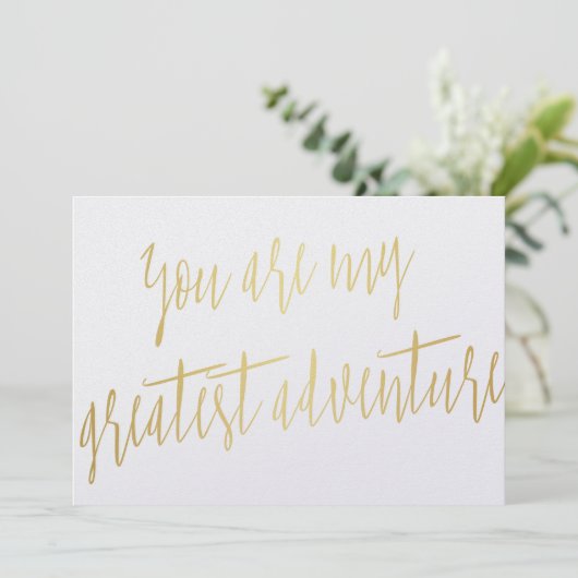 Modern Chic Gold "Je bent mijn grootste avontuur" (Staand voorkant)