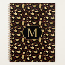 Modern Chic Gold Leopard Pattern Mongorammed