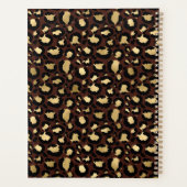 Modern Chic Gold Leopard Pattern Mongorammed Planner (Achterkant)
