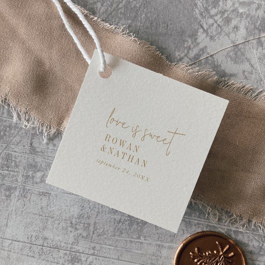Modern Chic  Gold Love is Sweet Wedding Bedankjes Labels