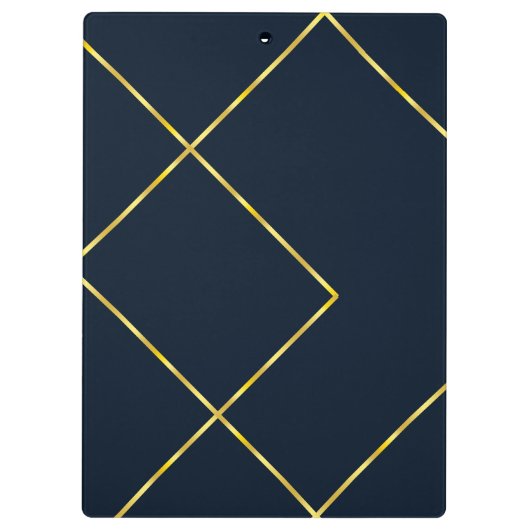 Modern Chic Gold Metal Geometric Pattern Klembord (Achterkant)