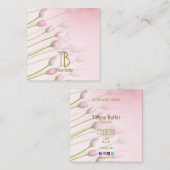 Modern Chic Gold Monogram Luxe Vierkante Visitekaartje (Voorkant / Achterkant)