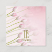 Modern Chic Gold Monogram Luxe Vierkante Visitekaartje (Voorkant)