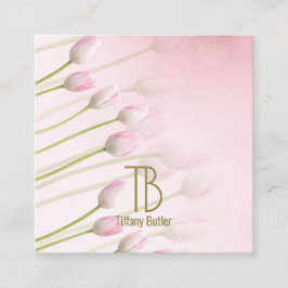 Modern Chic Gold Monogram Luxe Vierkante Visitekaartje