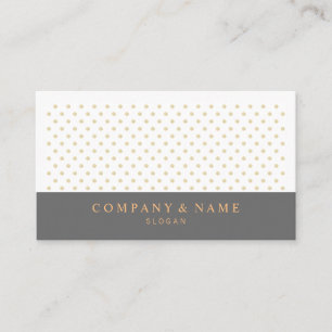 Modern Chic Gold Polka Pattern Dark Grey & Oranje Visitekaartje