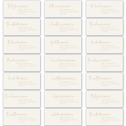 Modern chic | Gold Recipient Guest-Adresetiketten Sticker (Voorkant)