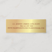 Modern Chic Gold, Red Lips, Makeup kunstenaar Mini Visitekaartje (Achterkant)