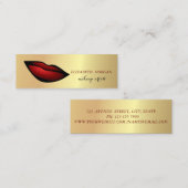 Modern Chic Gold, Red Lips, Makeup kunstenaar Mini Visitekaartje (Voorkant / Achterkant)