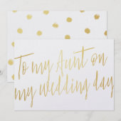 Modern Chic Gold tot mijn tante op mijn trouwdag (Voorkant / Achterkant)