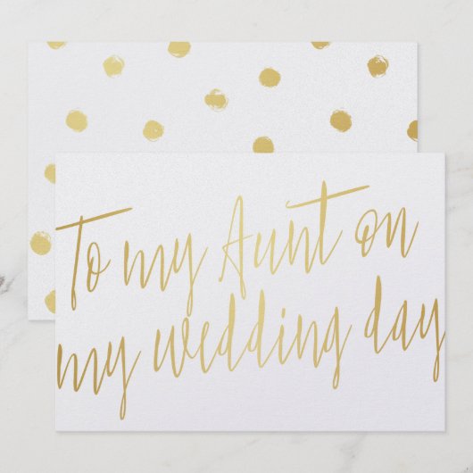 Modern Chic Gold tot mijn tante op mijn trouwdag (Voorkant / Achterkant)