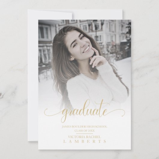 Modern Chic Gold Typography Script Graduate School (Voorkant)