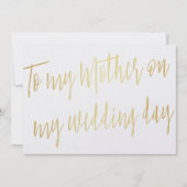 Modern Chic Gold "Voor mijn moeder op mijn trouwda Kaart (Voorkant)