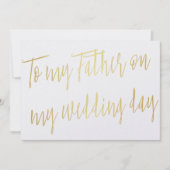 Modern Chic Gold "Voor mijn vader op mijn trouwdag Kaart (Voorkant)