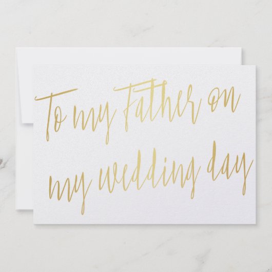 Modern Chic Gold "Voor mijn vader op mijn trouwdag Kaart (Voorkant)