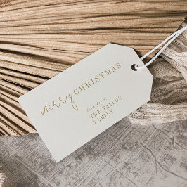 Modern chic | Gold Vrolijk Kerstfeest Familie Vaka Cadeaulabel