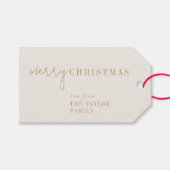 Modern chic | Gold Vrolijk Kerstfeest Familie Vaka Cadeaulabel (Voorkant (Horizontaal))
