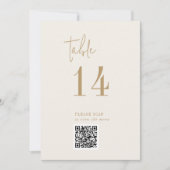 Modern Chic Goud QR Code Tafelnummer (Voorkant)