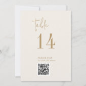 Modern Chic Goud QR Code Tafelnummer (Achterkant)