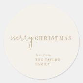 Modern chic | Goud Vrolijk kerstcadeau Ronde Sticker (Voorkant)