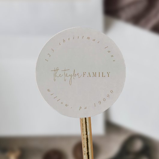 Modern chic | Gouden Familie Circulair Terugkeerad Ronde Sticker
