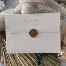 Modern chic | Gouden Familie Kerstmis Kaart Envelo