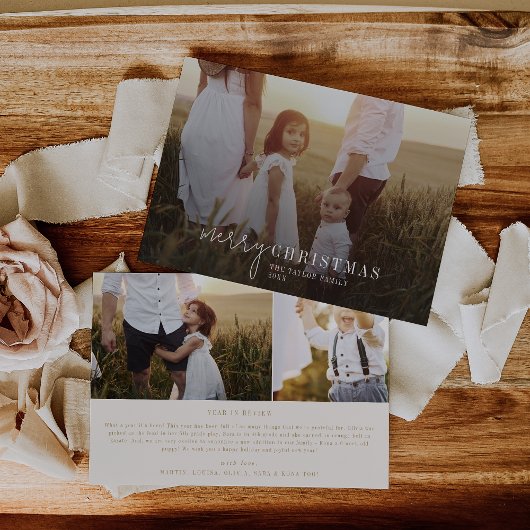 Modern chic | Gouden foto Overlay Kerstmis Nieuws Feestdagenkaart