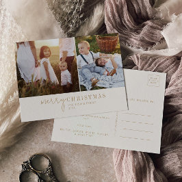 Modern chic | Gouden Fotocollage Kerstnieuws Feestdagenkaart