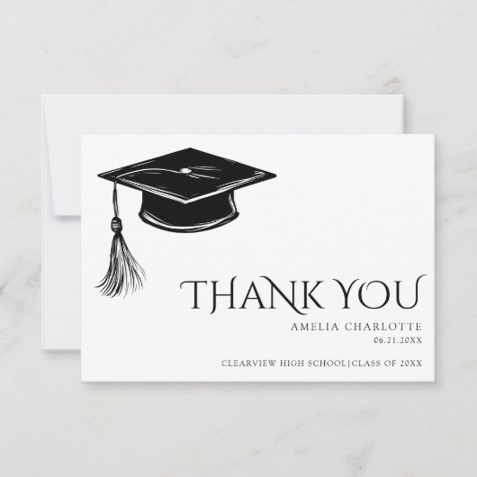 Modern chic Graduate Tassel Graduation Bedankkaart (Voorkant)
