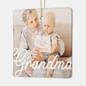 Modern Chic Grandma Fotokerstfeestdag Keramisch Ornament (Links)