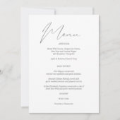 Modern Chic Gray & White Menu Kaart (Voorkant)