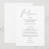 Modern Chic Gray & White Menu Kaart (Voorkant / Achterkant)