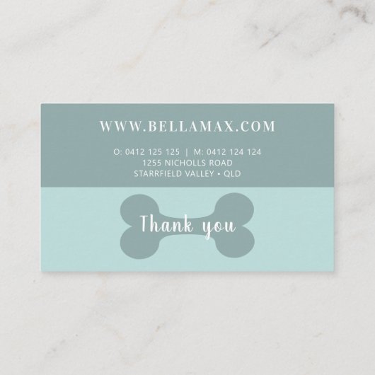 Modern Chic Green Dog Bone Klantenkaartje (Achterkant)