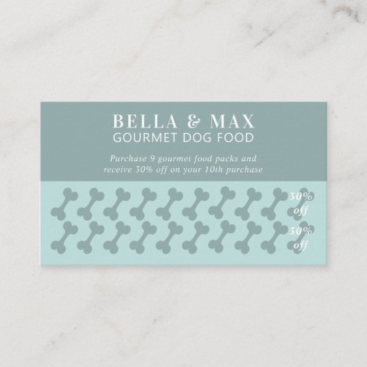 Modern Chic Green Dog Bone Klantenkaartje (Voorkant)