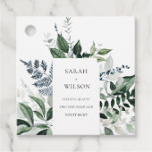 Modern Chic Green Leafy Tropical Foliage Wedding Bedankjes Labels (Voorkant)