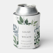 Modern Chic Green Leafy Tropical Foliage Wedding Blikjeskoeler (Blikje Voorkant)