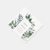 Modern Chic Green Leafy Tropical Foliage Wedding Servet (Hoek)