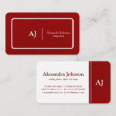 Modern Chic Green Monogram Stylish Trendy Visitekaartje (Voorkant / Achterkant)