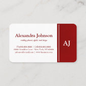 Modern Chic Green Monogram Stylish Trendy Visitekaartje (Achterkant)